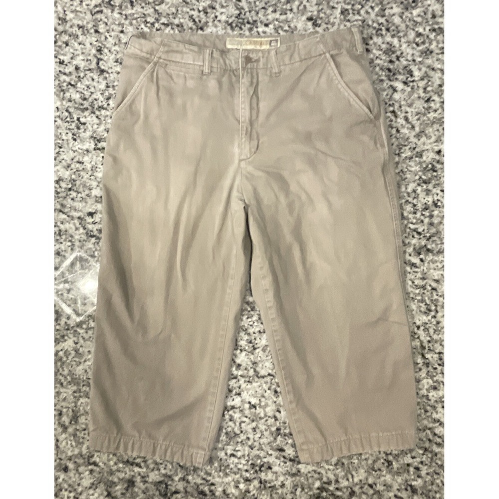 Cabelas Casuals Flannel Lined‎ Aged Khakis 36x30 Casual Beige Flat Front  #G75